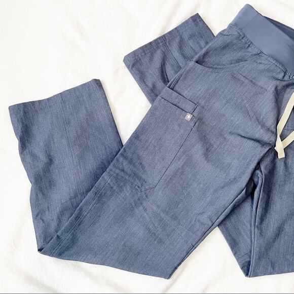 FIGS technical collection blue straight leg scrubs pants size small medical new - Picture 3 of 9